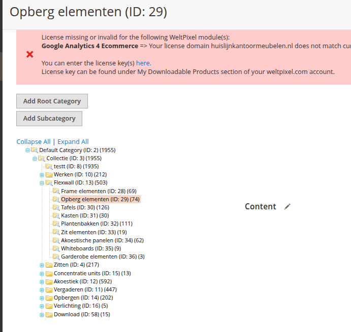 Opberg elementen Opberg elementen