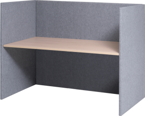 Akoestisch paneel, U-opstelling, hoogte 120 cm, tbv bureau 140 x 80 cm, incl. blad