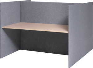 Akoestisch paneel, H-opstelling, hoogte 120 cm, tbv 2 x bureau 140 x 80 cm, incl. bladen
