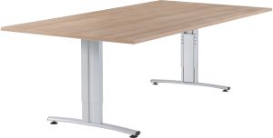 Basic vergadertafel recht 240 x 120 cm, instelbaar 62 - 86 cm