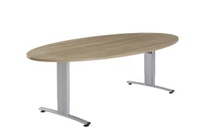 Basic vergadertafel ellipsvorm 240 x 120 cm, instelbaar 62 - 86 cm