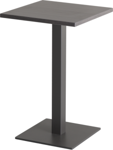 Pipe lounge tafel vierkant 38 x 38 cm, op kolom, hoogte 60 cm