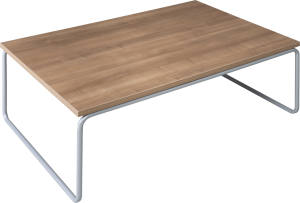 Alfa Lounge bijzettafel, recht 60 x 43,8 cm, sledeframe draadstaal Ø11 mm, hoogte 45 cm