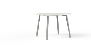 Corner tafel Ø120 cm, 4-poots onderstel Ø5 cm, hoogte 75 cm