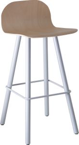 Carvi 4-poots barkruk hoog model, metalen frame Ø38 mm, zithoogte 82 cm