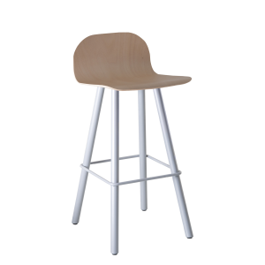 Carvi 4-poots barkruk hoog model, metalen frame Ø38 mm, zithoogte 82 cm