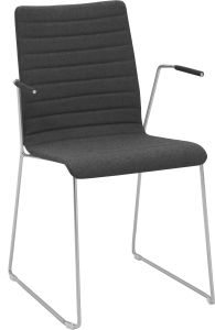 Oscar slede frame stoel met armleggers, draadstaal Ø11 mm, zithoogte 46 cm