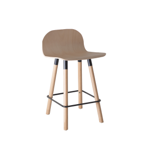 Carvi 4-poots barkruk medium model, massief beuken frame Ø38 mm, zithoogte 62 cm