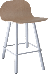 Carvi 4-poots barkruk medium model, metalen frame Ø38 mm, zithoogte 62 cm