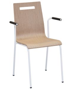 Oscar 4-poots stoel met armleggers, rond frame Ø19 mm, zithoogte 46 cm