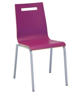 Oscar 4-poots stoel zonder armleuning, vierkant frame 20 x 20 mm, zithoogte 46 cm