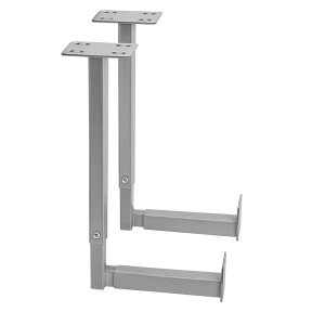 CPU houder tbv computerbevestiging onder bureau, breedte 6-18 cm, AL - Aluminium RAL9006