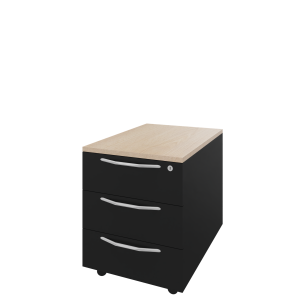 Basic verrijdbaar ladenblok 03, 1 lade met pennenbakje en 2 laden, 44 br x 60 dp x 58 hg