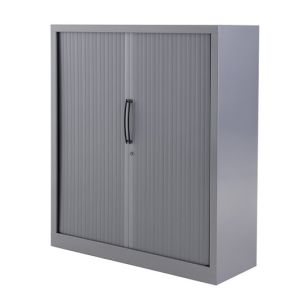 Huislijn Basic roldeurkast 136h x 120b x 43d cm, kunststof lamellen, stalen romp, 3 legborden