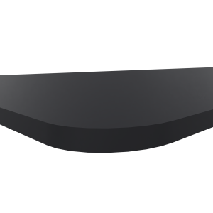 Blad 120 x 120 cm met 2 afgeronde hoeken, 22 mm HPL Fenix, HFZ - Zwart