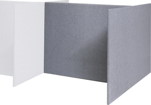Akoestisch paneel, H-opstelling aanbouw, hoogte 120 cm, tbv bureau 140 x 80 cm