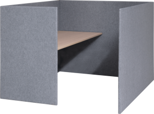 Akoestisch paneel, complete concentratie unit, hoogte 160 cm, tbv bureau 120 x 80 cm, incl. blad