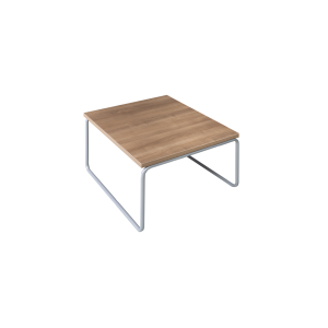 Alfa Lounge bijzettafel vierkant, 80 x 80 cm, sledeframe draadstaal Ø11 mm, hoogte 45 cm