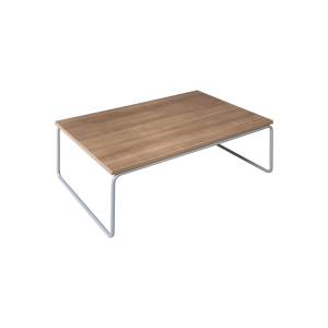 Alfa Lounge bijzettafel, recht 120 x 80 cm, sledeframe draadstaal Ø11 mm, hoogte 45 cm