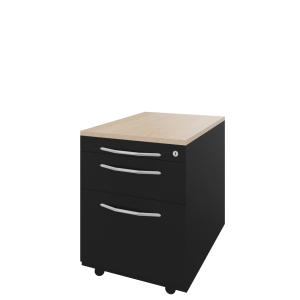 Basic verrijdbaar ladenblok 05, 1 pennenlade, 1 lade en 1 hangmappenlade, 44 br x 60 dp x 62 hg