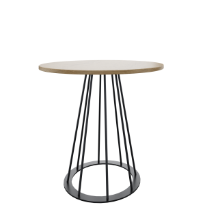 Bolo tafel, rond blad Ø80 cm, buisframe met Ø50 cm ronde ringvoet, vaste hoogte 75 cm