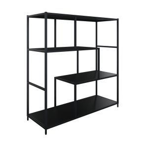 Flexwall frame 124 hg x 119 br x 43 dp, indeling 4-vaks en inclusief 4 legborden asymetrisch