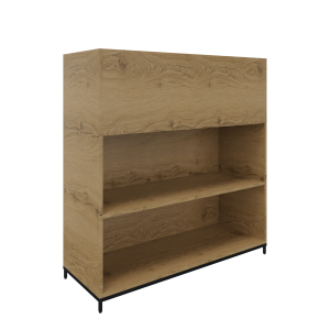 Flexwall plantenbak 3OH op metalen 4-poots sokkel 119 br x 124 hg x 43 dp, 2-vaks dichte achterzijde