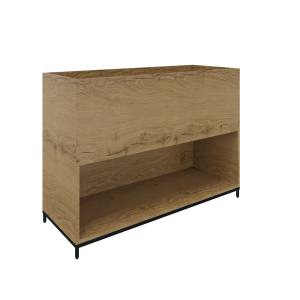 Flexwall plantenkast 2OH op metalen 4-poots sokkel 119 br x 85 hg x 43 dp, 1-vaks dichte achterzijde