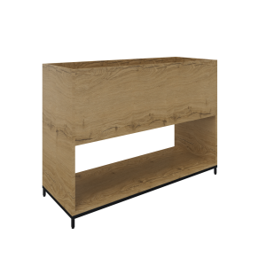 Flexwall plantenbak 2OH op metalen 4-poots sokkel 119 br x 85 hg x 43 dp met 1-vak volledig open