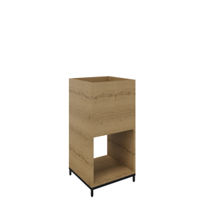 Flexwall plantenbak 2OH op metalen 4-poots sokkel 41 br x 85 hg x 43 dp met 1-vak volledig open