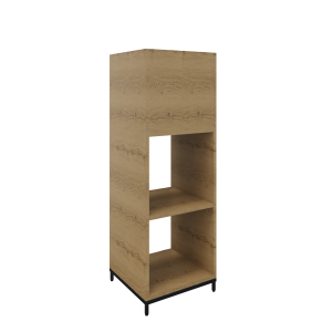 Flexwall plantenbak 3OH op metalen 4-poots sokkel 41 br x 124 hg x 43 dp met 2-vaks volledig open