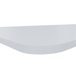 Blad 120 x 120 cm met 2 afgeronde hoeken, 22 mm HPL Fenix, HFW - Roomwit