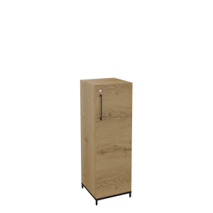 Flexwall kast 3 OH op metalen 4-poots sokkel 41 br x 124 hg x 43 dp met 1 x draaideur en 2 legborden