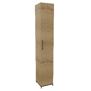 Flexwall kast 6 OH op metalen 4-poots sokkel 41 br x 244 hg x 43 dp met 1 x draaideur en 5 legborden